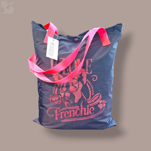 Francia Bulldog Shopper táska/pink minta