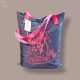 Francia Bulldog Shopper táska/pink minta
