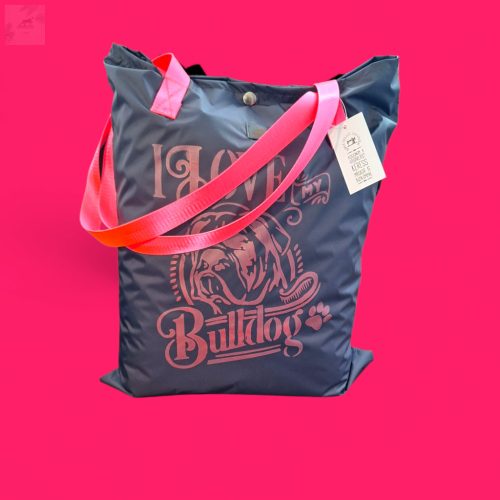 Angol Bulldog Shopper táska/ pink minta
