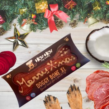   Kézműves szarvashúsos kutyakeksz, XMAS csont XL 22 cm - Hov-Hov